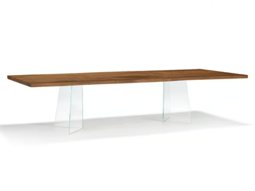 VERO COMPACT - V GLASS - Rectangular solid wood table by Arte Brotto - view 2